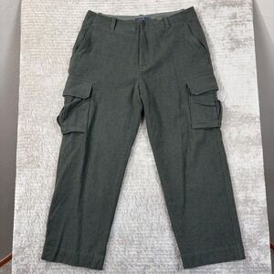 J.Crew Mens Wool Blend Cargo Pants 34x30 Charcoal Grey Straight Leg Trousers